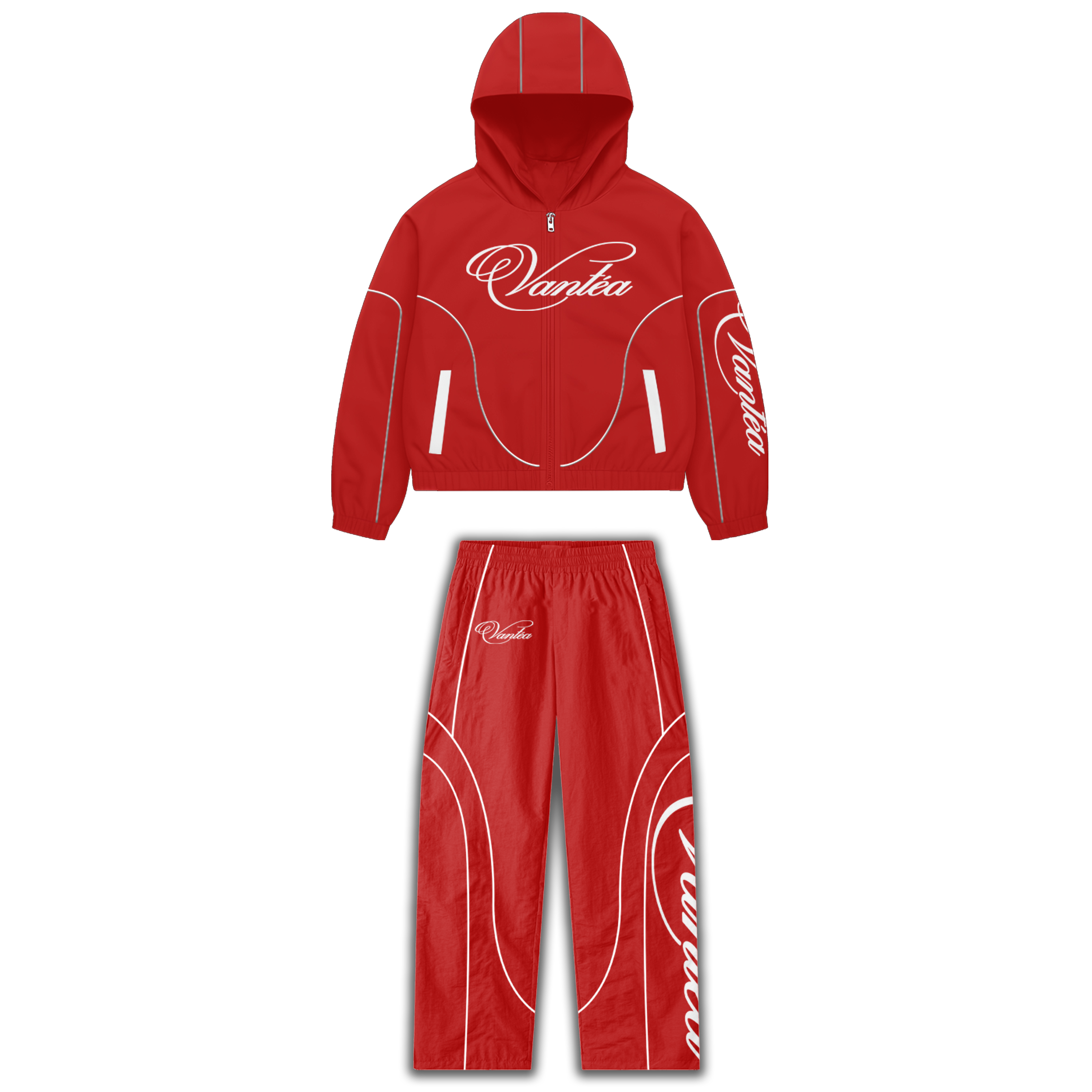 Vantéa Red Nylon Tracksuit